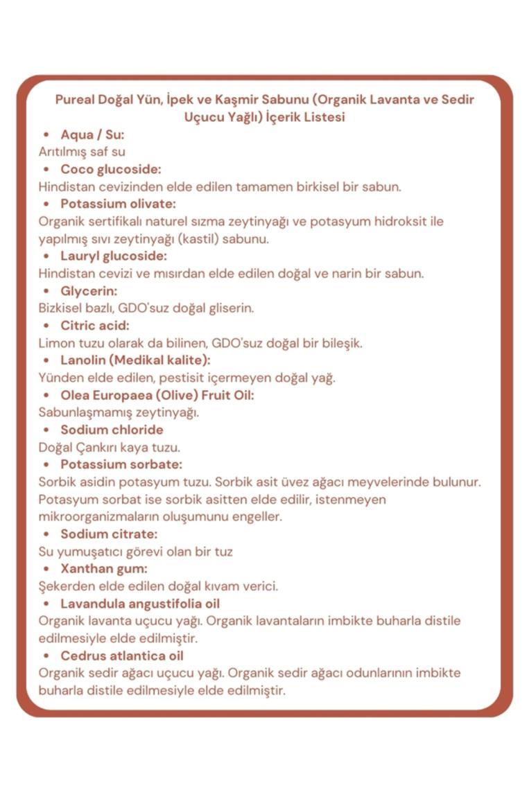 Pureal Doğal Yün, Ipek ve Kaşmir Çamaşır Deterjanı - 30 Yıkama