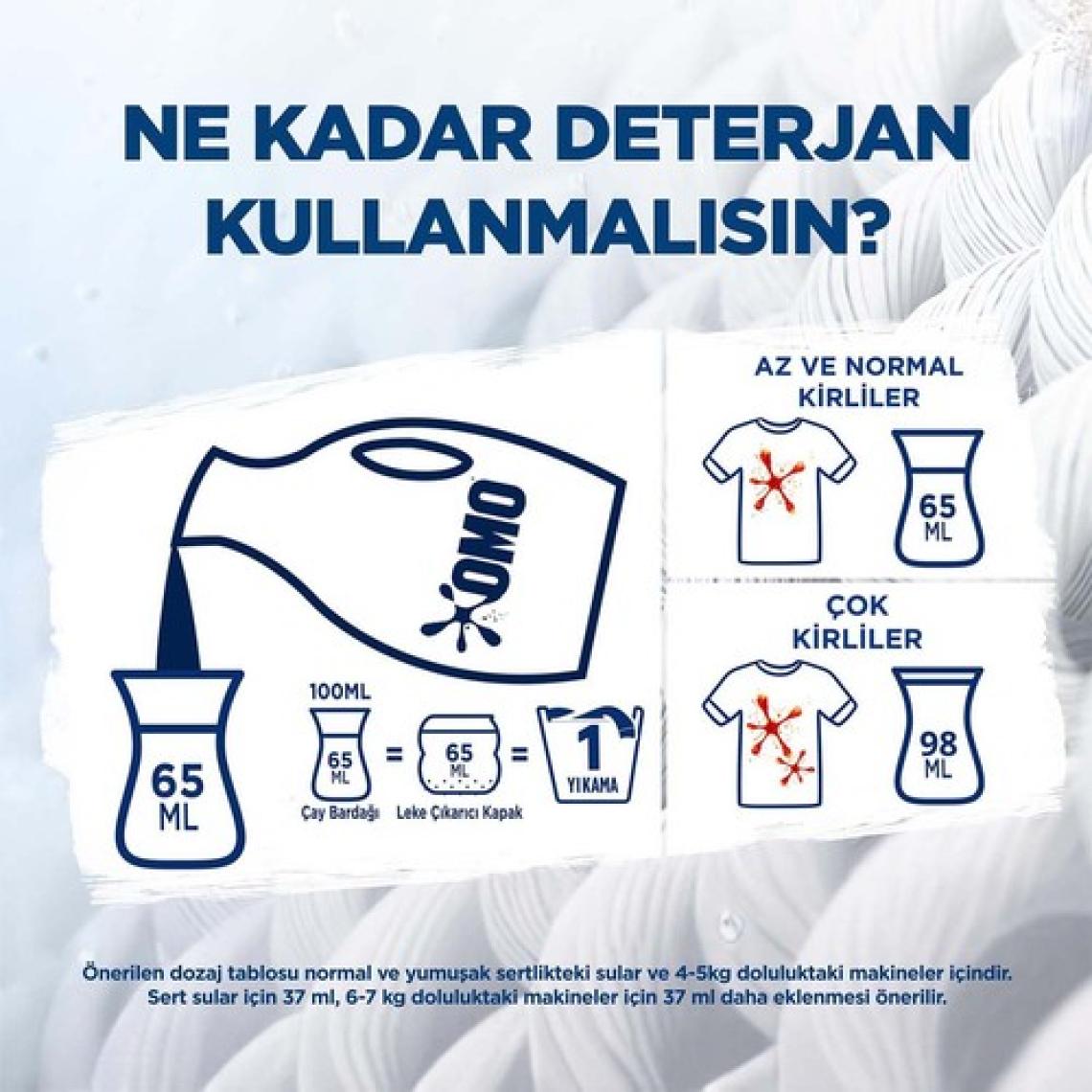 Omo Sıvı Çamaşır Deterjanı Active Fresh Beyazlar İçin Leke Çıkarıcı 1690 ml x3