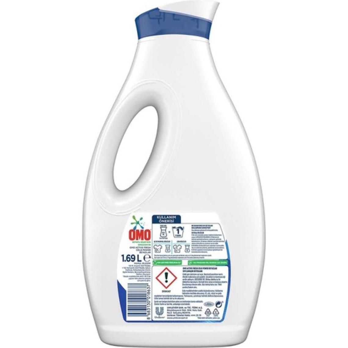 Omo Sıvı Çamaşır Deterjanı Active Fresh Beyazlar İçin Leke Çıkarıcı 1690 ml x3