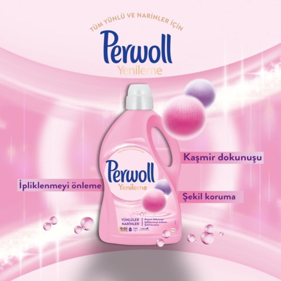 Perwoll Yünlüler ve İpekler Onarıcı Sıvı Deterjan 50 Yıkama 3 lt