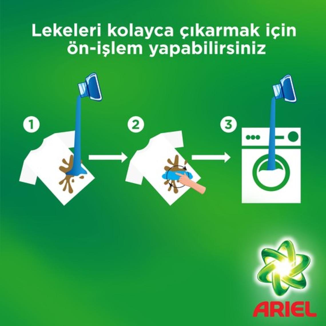 Ariel Sıvı Çamaşır Deterjanı Dağ Esintisi 33 Yıkama Beyazlar ve Renkliler İçin 4'lü Paket