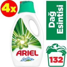Ariel Sıvı Çamaşır Deterjanı Dağ Esintisi 33 Yıkama Beyazlar ve Renkliler İçin 4'lü Paket