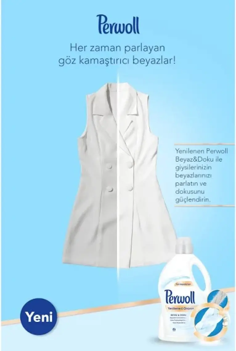 Perwoll Geliştirilmiş Beyaz Sıvı Çamaşır Detarjanı 2970 ml