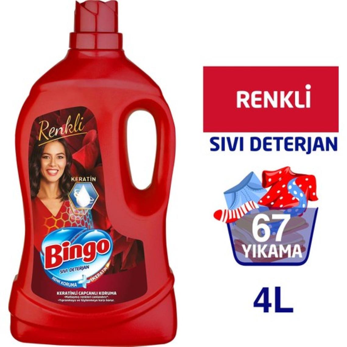 Bingo Renkli Sıvı Bakım Çamaşır Deterjanı 4 L