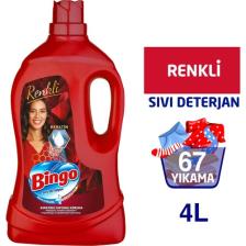 Bingo Renkli Sıvı Bakım Çamaşır Deterjanı 4 L