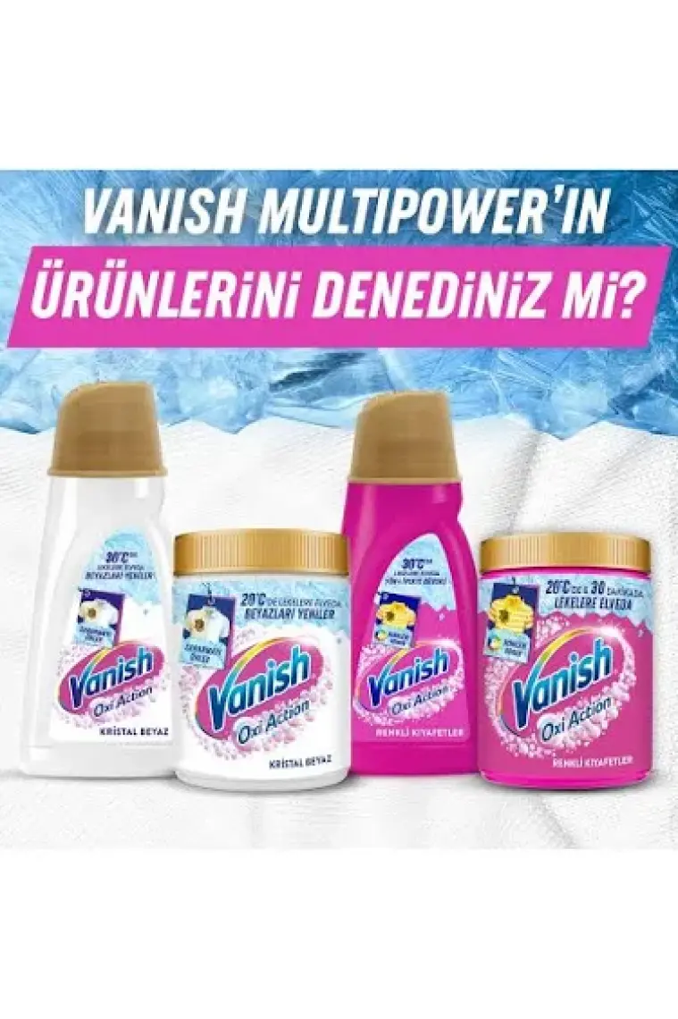 Vanish Oxi Action Multipower Kristal Beyaz Beyazlar İçin Sıvı Deterjan Güçlendirici Leke Çıkarıcı 2000 ml