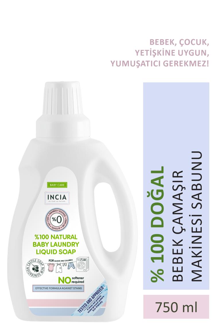 %100 Doğal Bebek Çamaşır Sabunu (Bitkisel Deterjan) Yumuşatıcılı Lavanta 750 ml