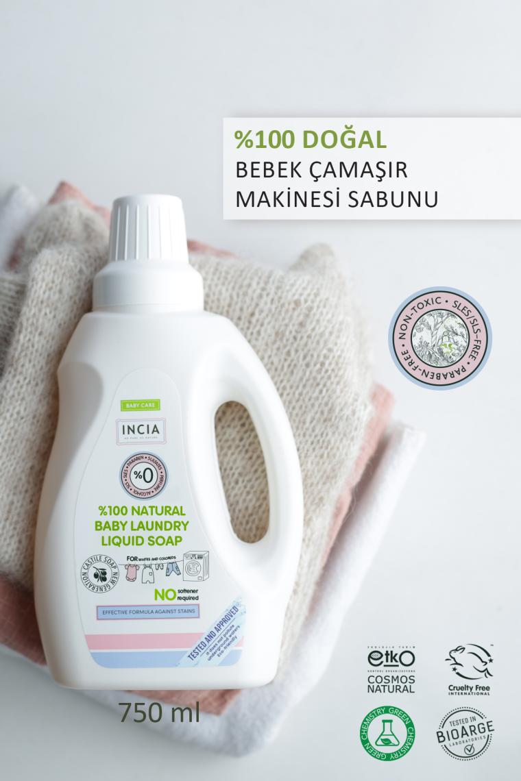 %100 Doğal Bebek Çamaşır Sabunu (Bitkisel Deterjan) Yumuşatıcılı Lavanta 750 ml