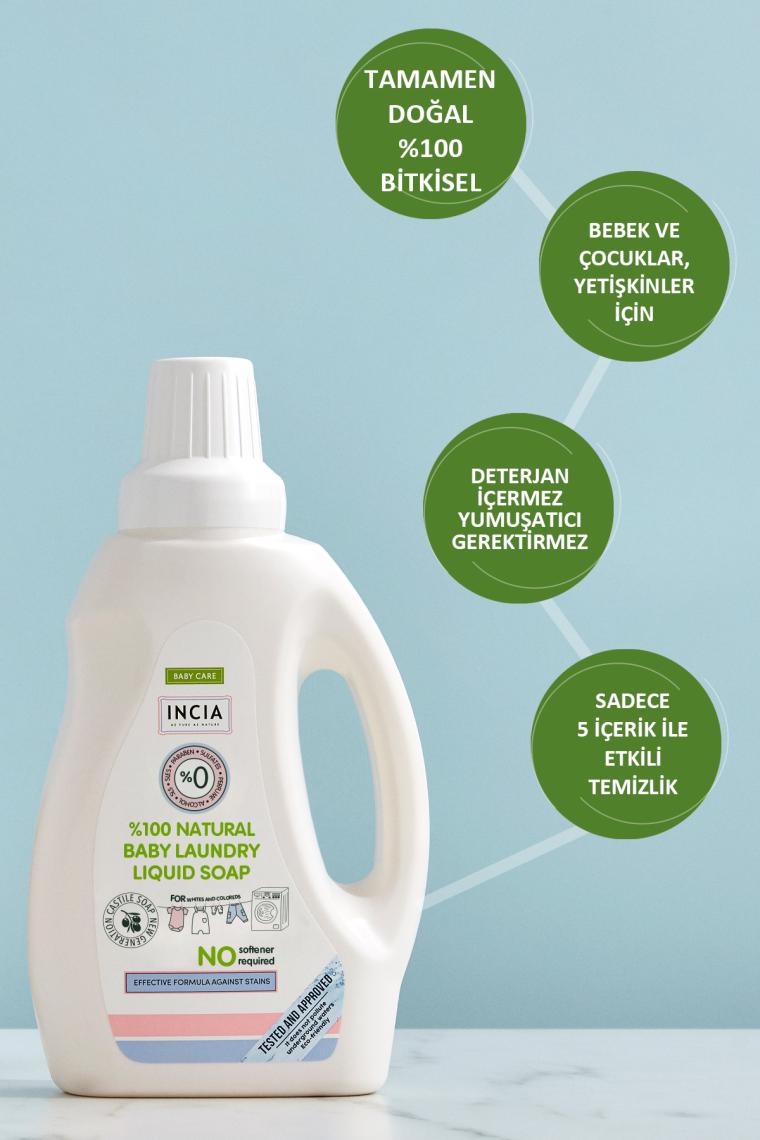 %100 Doğal Bebek Çamaşır Sabunu (Bitkisel Deterjan) Yumuşatıcılı Lavanta 750 ml