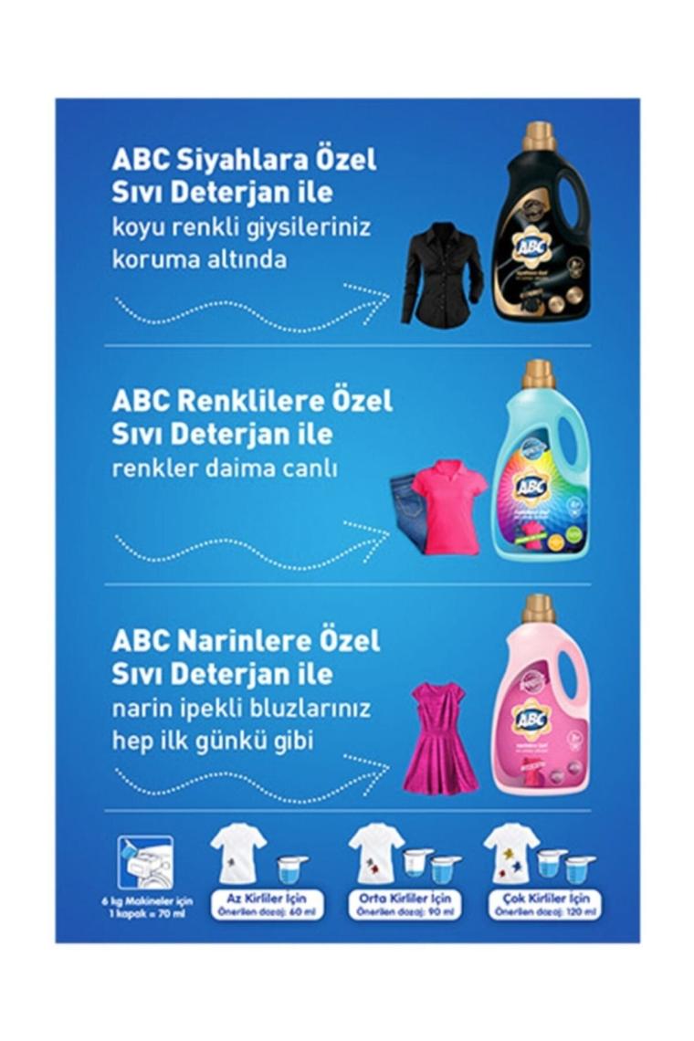 ABC Renklilere Özel Sıvı Deterjan 50 Yıkama 3 lt