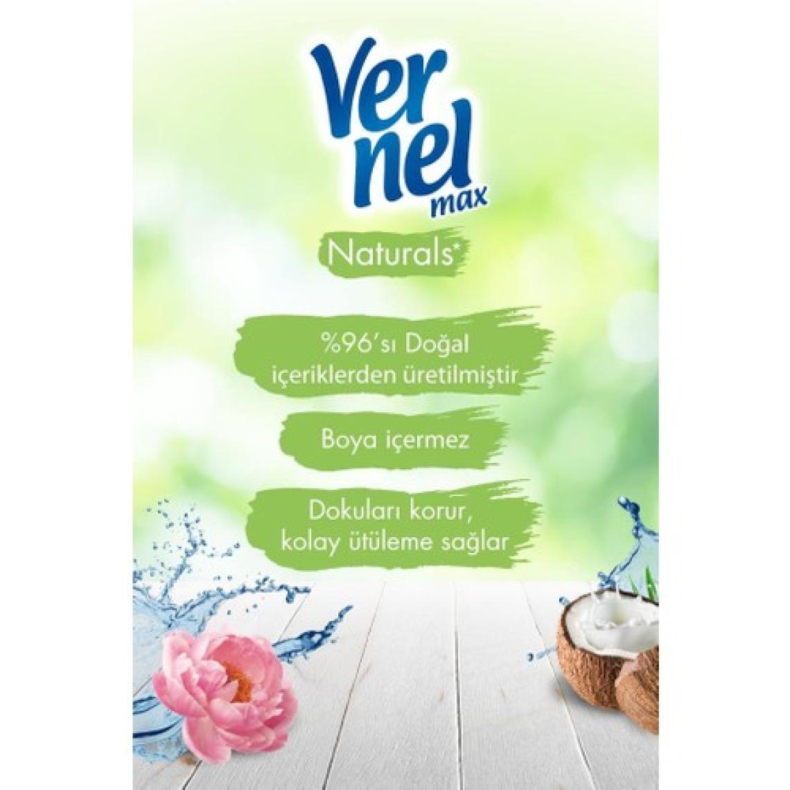 Vernel Max Taze Gül 1.44L & Vernel Max Naturals Şakayık ve Beyaz Çay 1.44L & Vernel Max Naturals Mineraller ve Hindistan Cevizi 1.44L (3'lü Set)