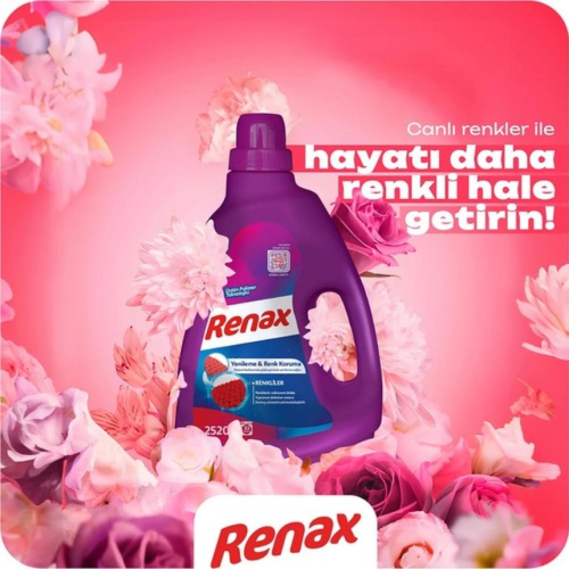 Renax Sıvı Çamaşır Deterjanı Renkliler 2520 ml x 2 Adet