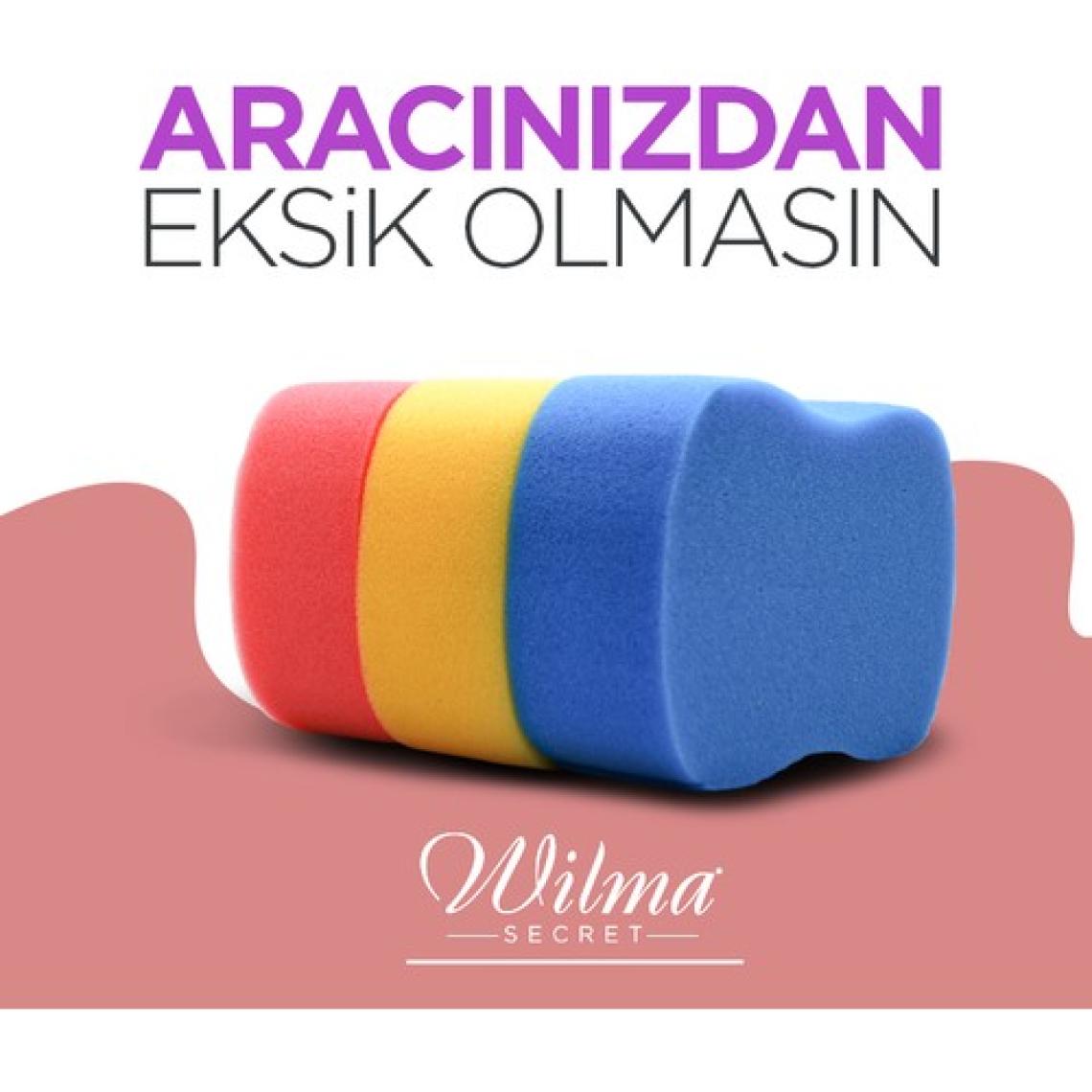 Wilma Secret Oto Yıkama Süngeri - 3'lü Set - Sarı-Pembe-Mavi