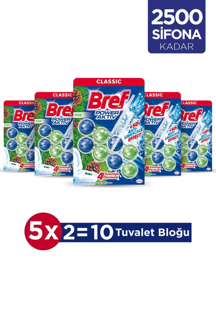 Power Aktiv Katı Tuvalet Bloğu 5 Adet Çam Ikili (5'Lİ SET)