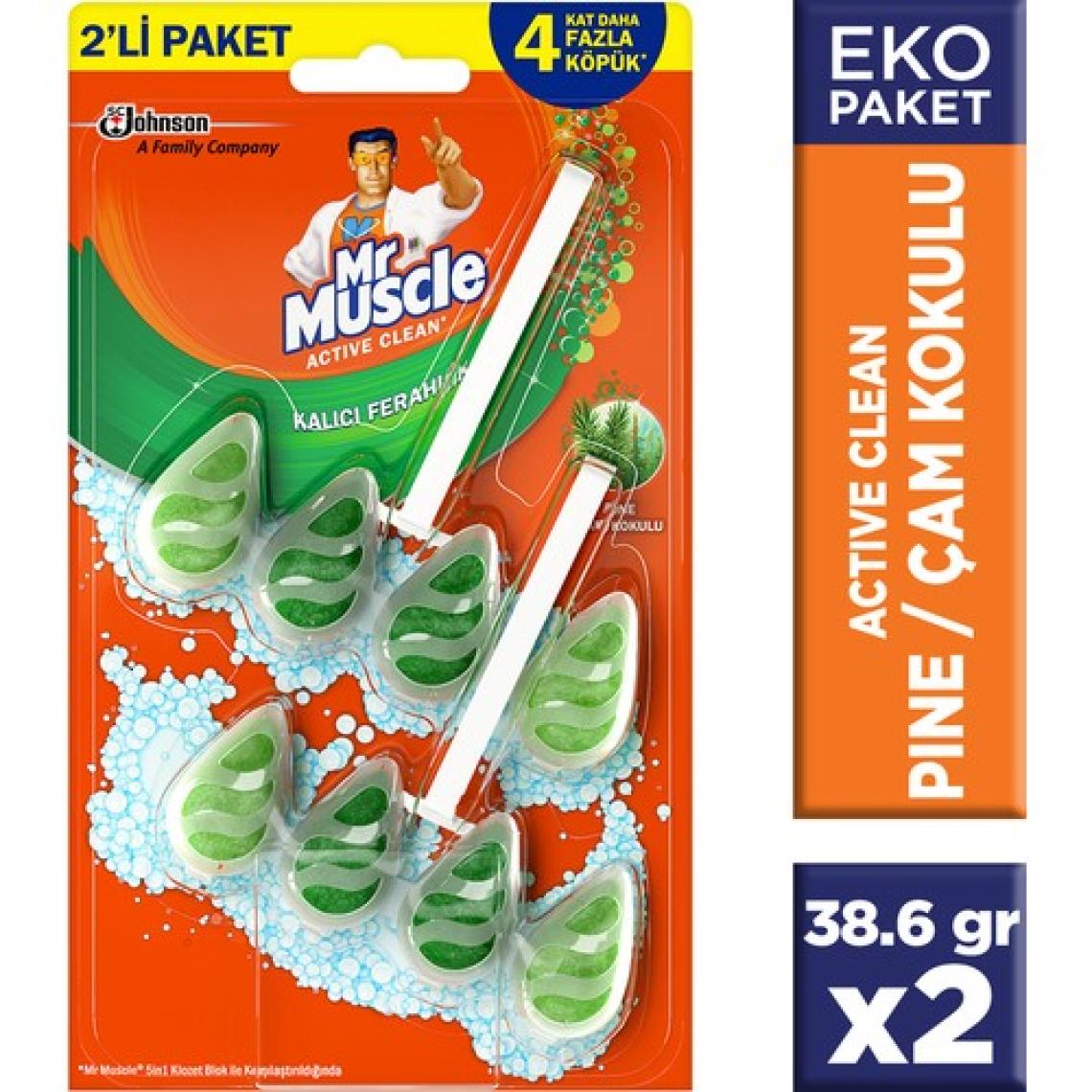Mr Muscle Active Clean Klozet Blok Çam Kokulu 2'li