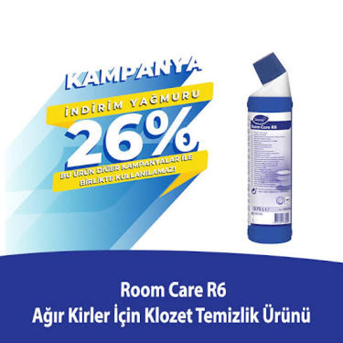 Diversey Taski Room Care R6 Klozet Temizlik Ürünü 0,75 L - Ağır Kirler İçin Etkili ve Ferahlatıcı Koku