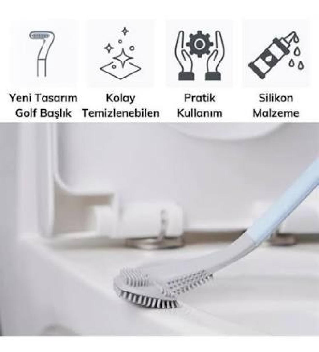 Real West Golf Tasarımlı Silikon Wc Klozet Mutfak Temizlik Fırçası Kanca