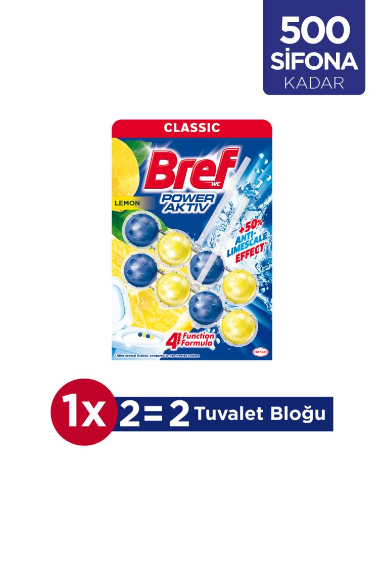 Bref Wc Power Aktiv Duopack Limon 50 gr 2'li Katı Koku Giderici