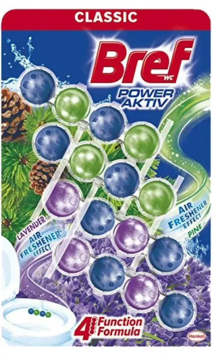 Bref Power Aktiv Klozet Blok 4'lü Çam ve Lavanta Kokulu