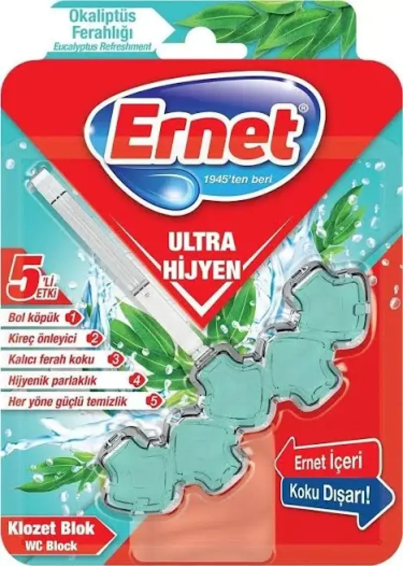 Ernet Ultra Hijyen Klozet Blok Çamaşır Suyu Katkılı 50G