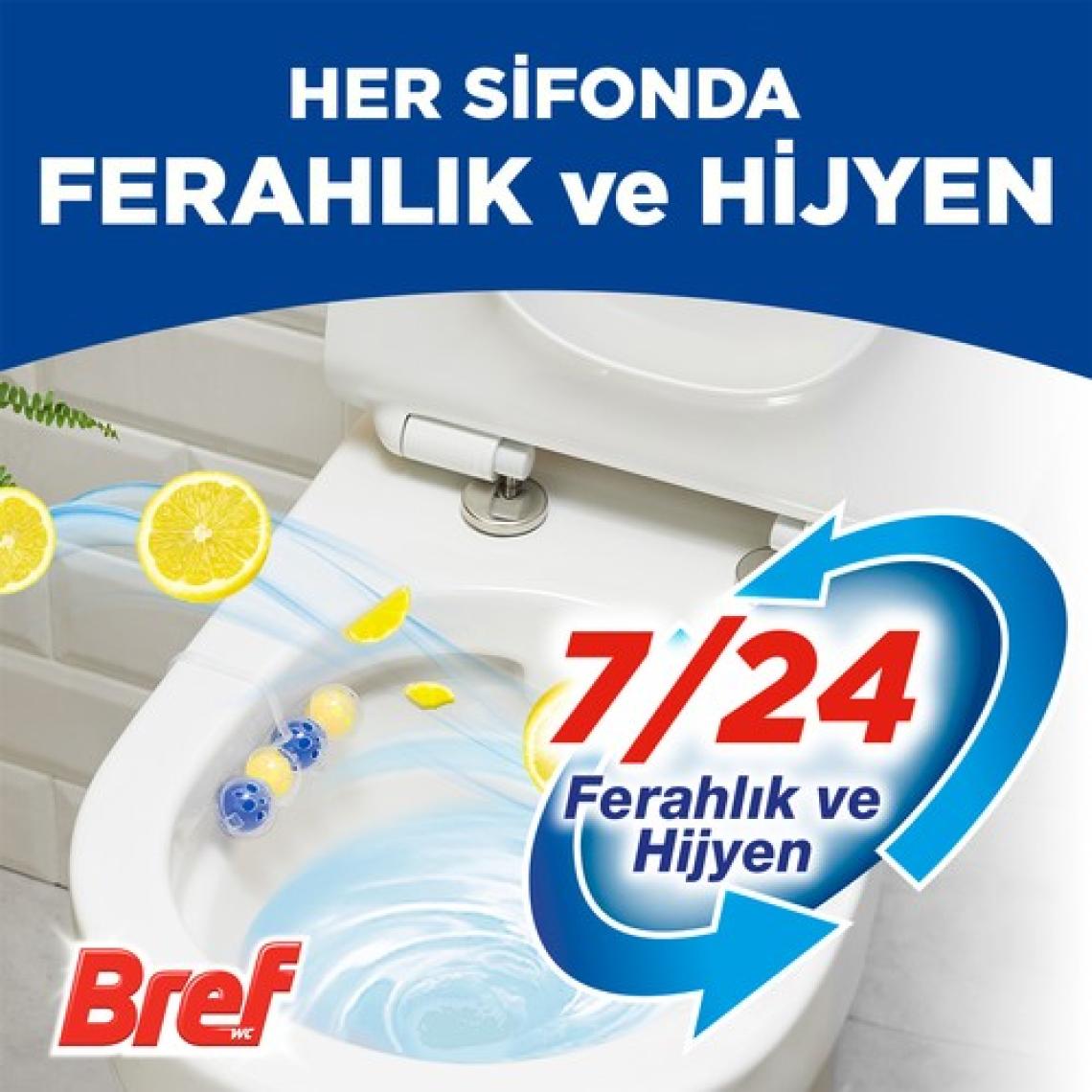 Bref Power Aktiv Katı Klozet Blok Limon Kokulu 2'li Paket