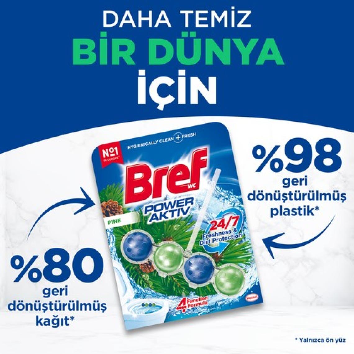 Bref Power Aktiv Katı Klozet Blok Çam Kokulu 2'li Paket