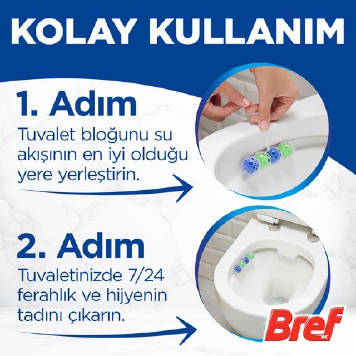 Bref Power Aktiv Katı Klozet Blok Çam Kokulu 2'li Paket