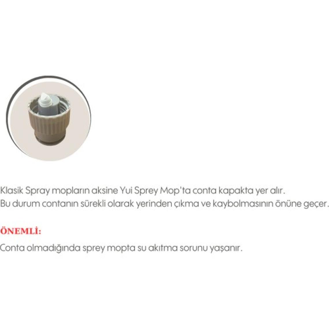 Yui 360 Derece Dönen Su Püskürtmeli Beyaz Sprey Mop Paspas