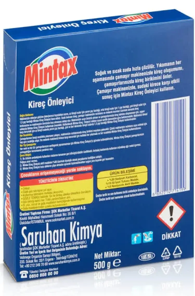 Mintax Kireç Önleyici 500 gr