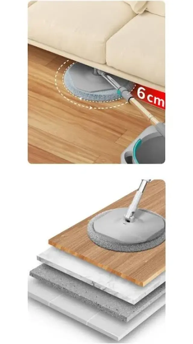 SMARTER Aqua Master Temizlik Seti + 2 Adet Yedek Mop Temiz & Kirli Suyu Ayırma Özelliği Otomatik Temizlik Seti Mop Paspas