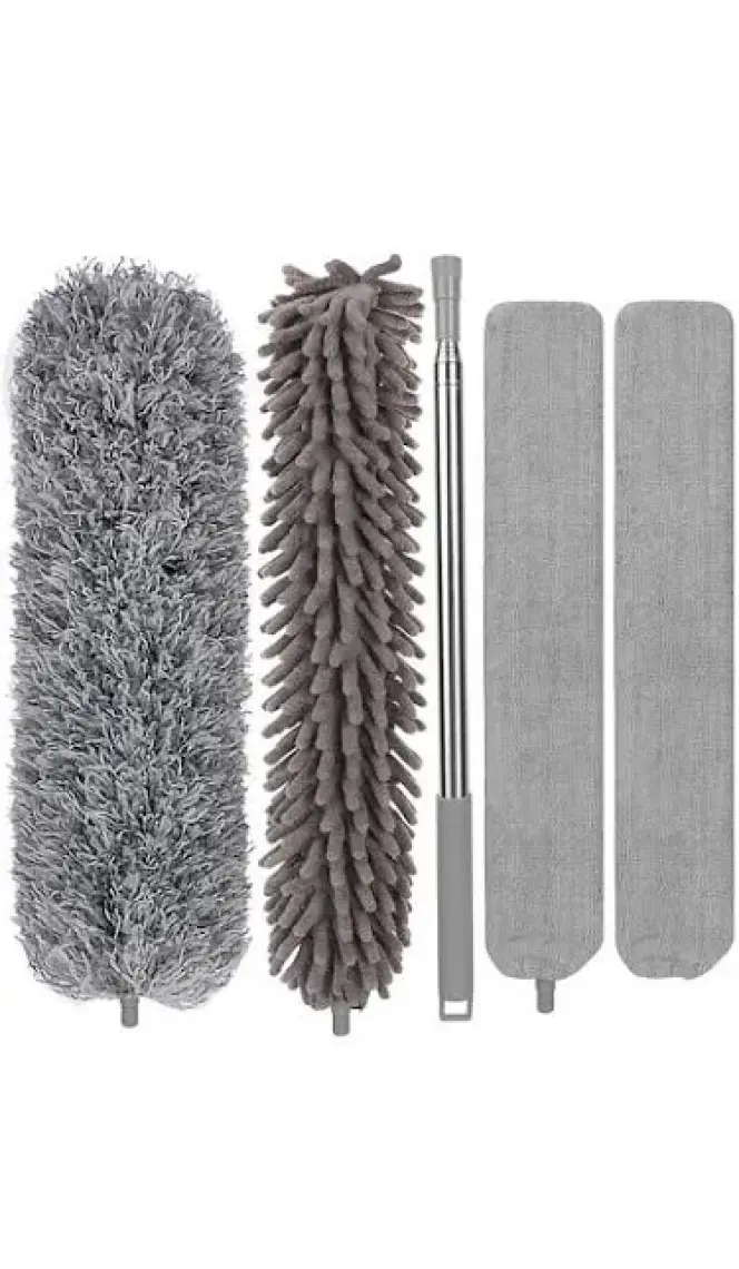 Missclean Mikrofiber Manyetik Anti-Statik Bükülebilen Toz Alma 3 Lü Full Set Uzayabilen Saplı