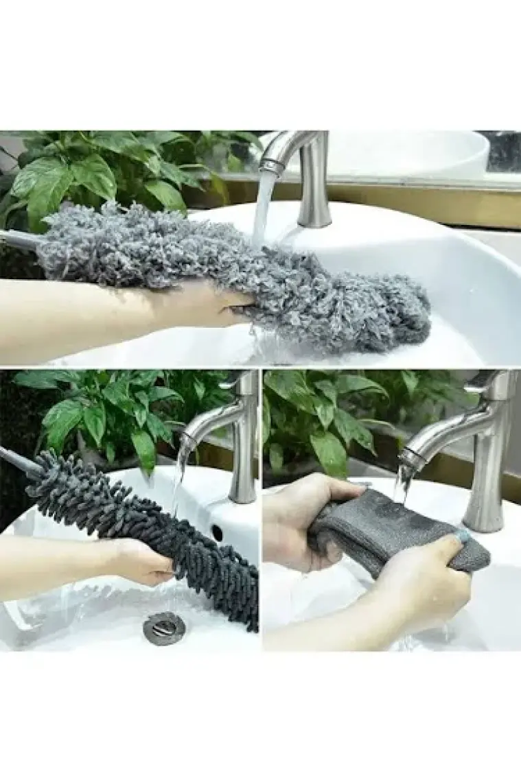 Missclean Mikrofiber Manyetik Anti-Statik Bükülebilen Toz Alma 3 Lü Full Set Uzayabilen Saplı