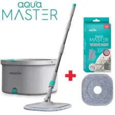SMARTER AQUA MASTER TEMİZLİK SETİ + YEDEK MOP TEMİZ & KİRLİ SUYU AYIRMA ÖZELLİĞİ OTOMATİK TEMİZLİK SETİ MOP PASPAS