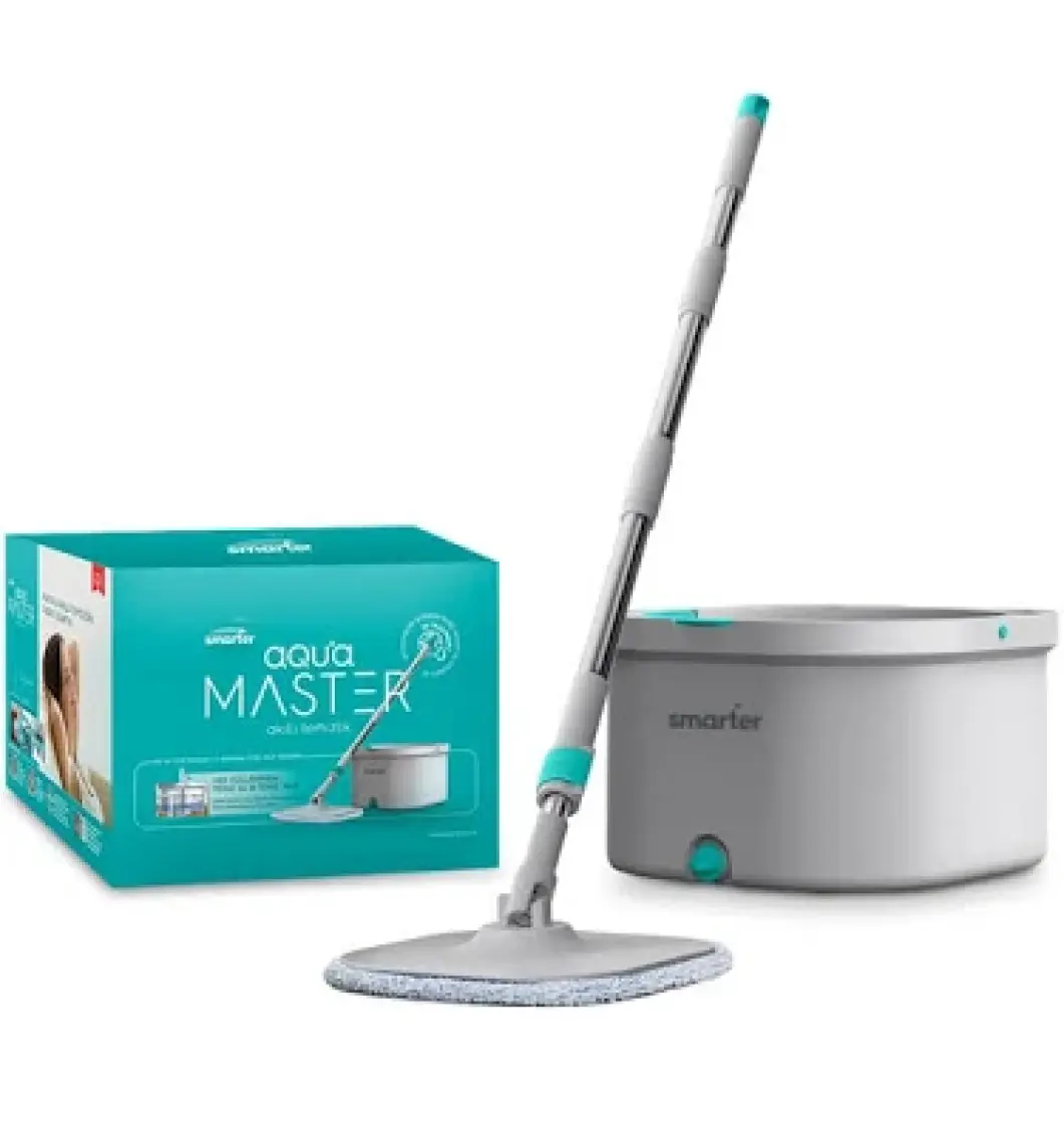 SMARTER AQUA MASTER TEMİZLİK SETİ + YEDEK MOP TEMİZ & KİRLİ SUYU AYIRMA ÖZELLİĞİ OTOMATİK TEMİZLİK SETİ MOP PASPAS