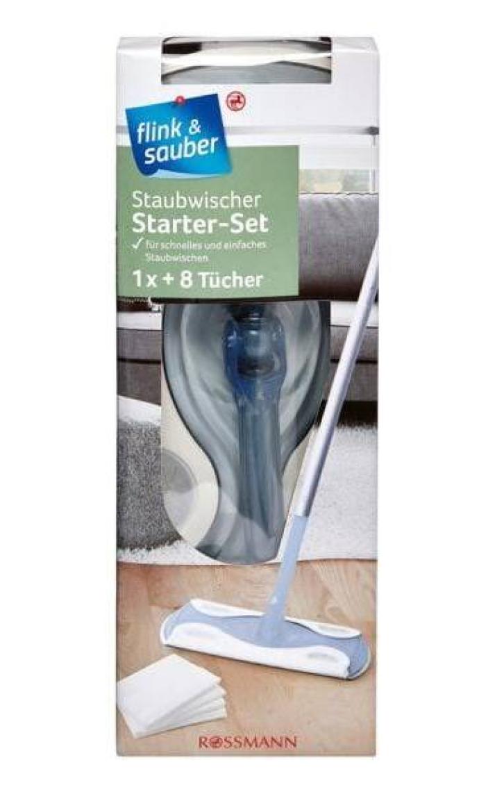 Flink & Sauber Yer İçin Toz Alma Seti 1 Başlık + 4 Parçalı Sap + 8'li Toz Bezi