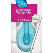 Flink & Sauber Yer İçin Toz Alma Seti 1 Başlık + 4 Parçalı Sap + 8'li Toz Bezi