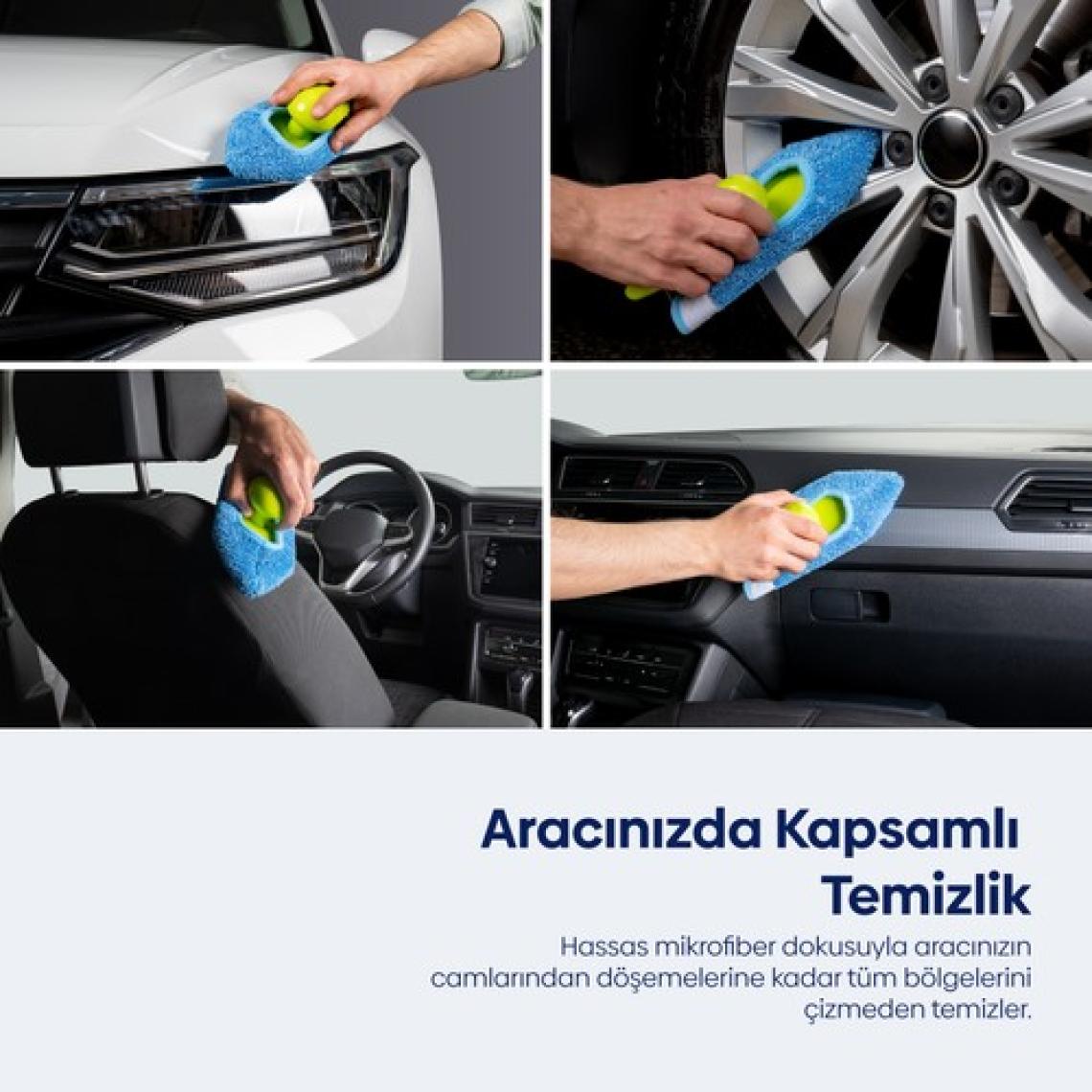 Silva Mikrofiber El Mopu - Çift Taraflı Çok Amaçlı Temizlik Bezi ve Gövde Seti, Ergonomik Tasarımlı, 1 Adet