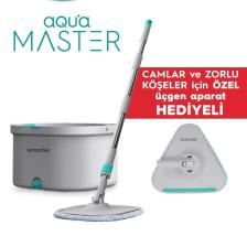 Aqua Master Ve Üçgen Aparat Temiz & Kirli Suyu Ayırma Temizlik Seti Mop Paspas Cam Sileceği