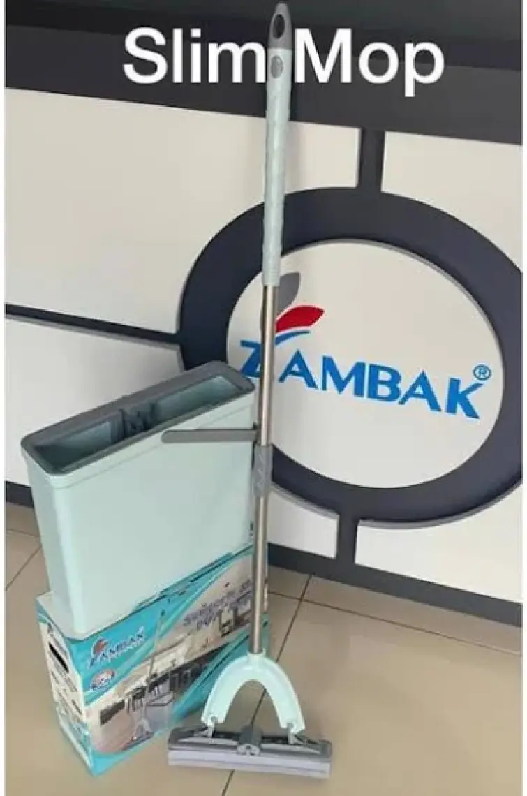 Zambak Plastik Microfiber Kelebek Paspas Süngerli Kovada Sıkmalı Slim Mop Seti