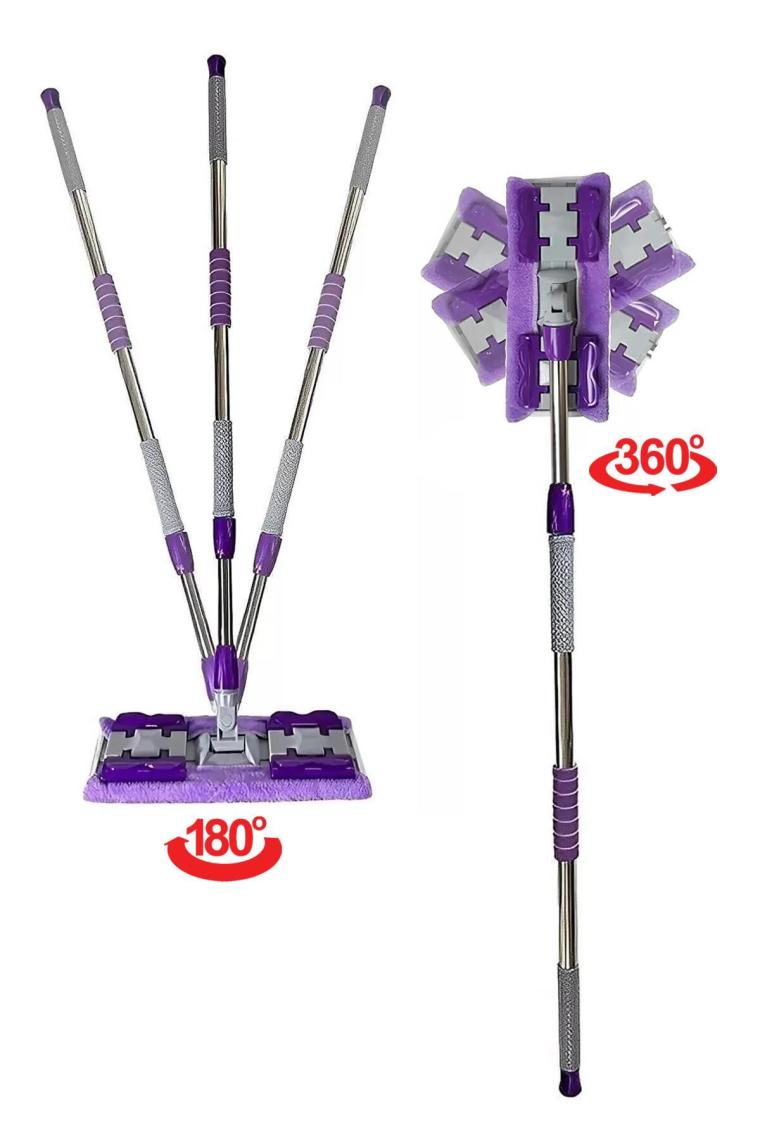 Pony Mandallı Mop Mikrofiber Yüzey Temizlik Seti Paspas Yer Duvar Cam Kıskaçlı Klipsli