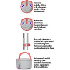 PONY Gri Temiz & Kirli Suyu Ayırma Özelliği Otomatik Temizlik Seti Mop Paspas
