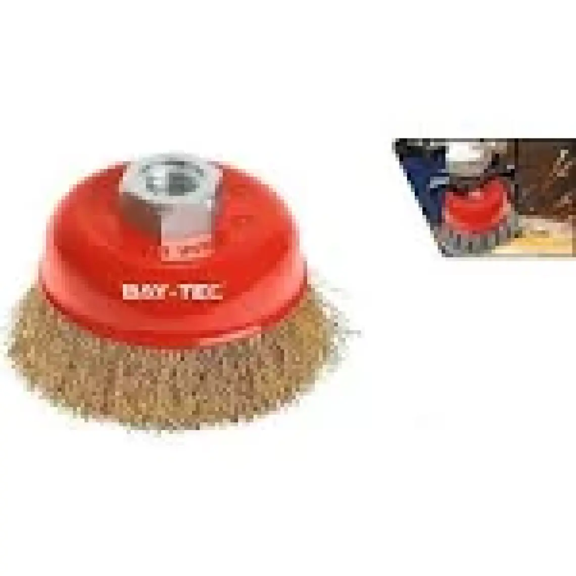 Bay-Tec Saçaklı Çanak Fırça Pirinç Kaplı Çelik Tel Matkap Ucu Pas Boya Sökücü 75 mm
