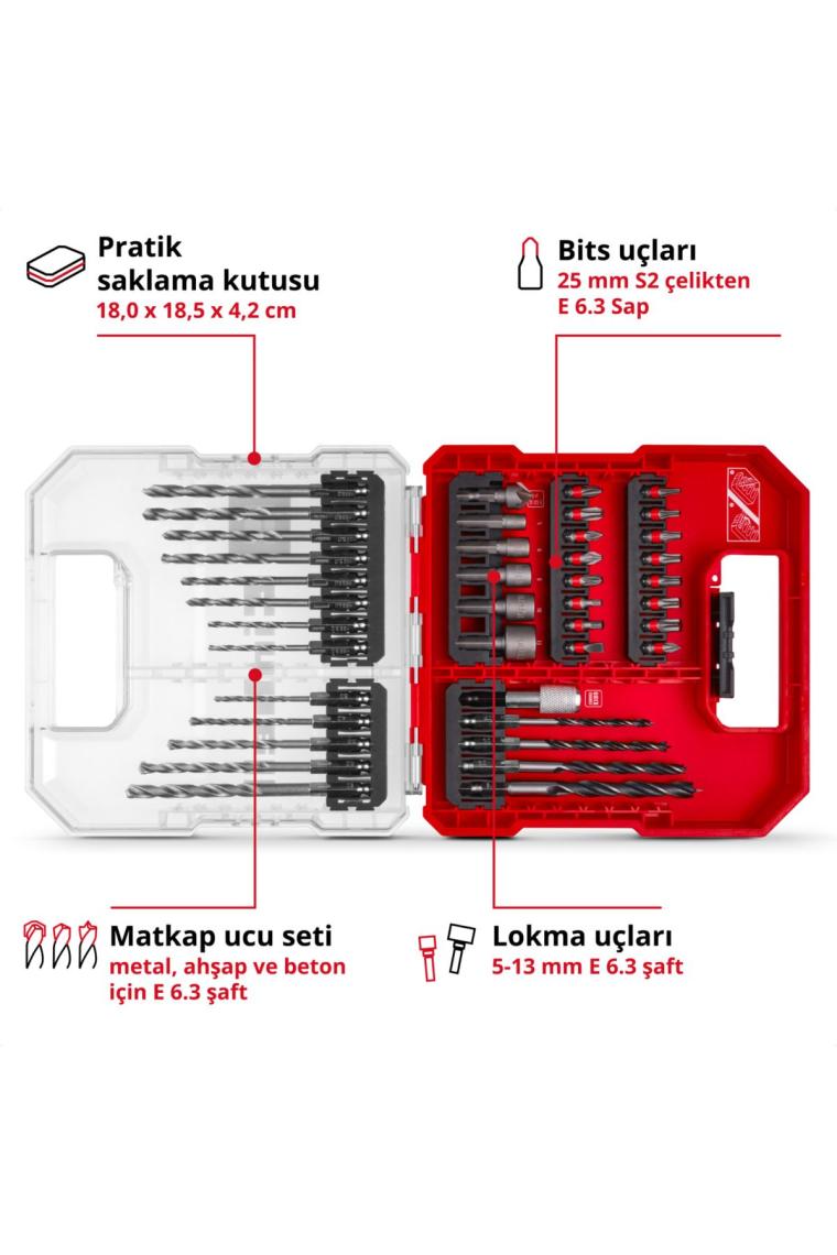 L-CASE 40 parçalı uç ve matkap seti