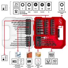 L-CASE 40 parçalı uç ve matkap seti