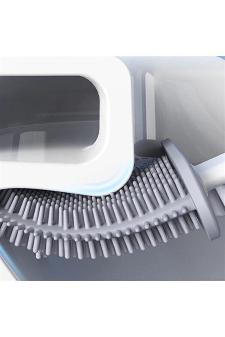 Baysa Tuvalet Fırçası Banyo Wc Temizlik Silikon Bükülebilir Fırça Seti Beyaz