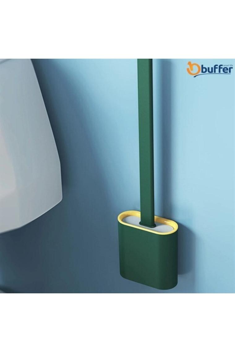 Baysa Tuvalet Fırçası Banyo Wc Temizlik Silikon Bükülebilir Fırça Seti Beyaz