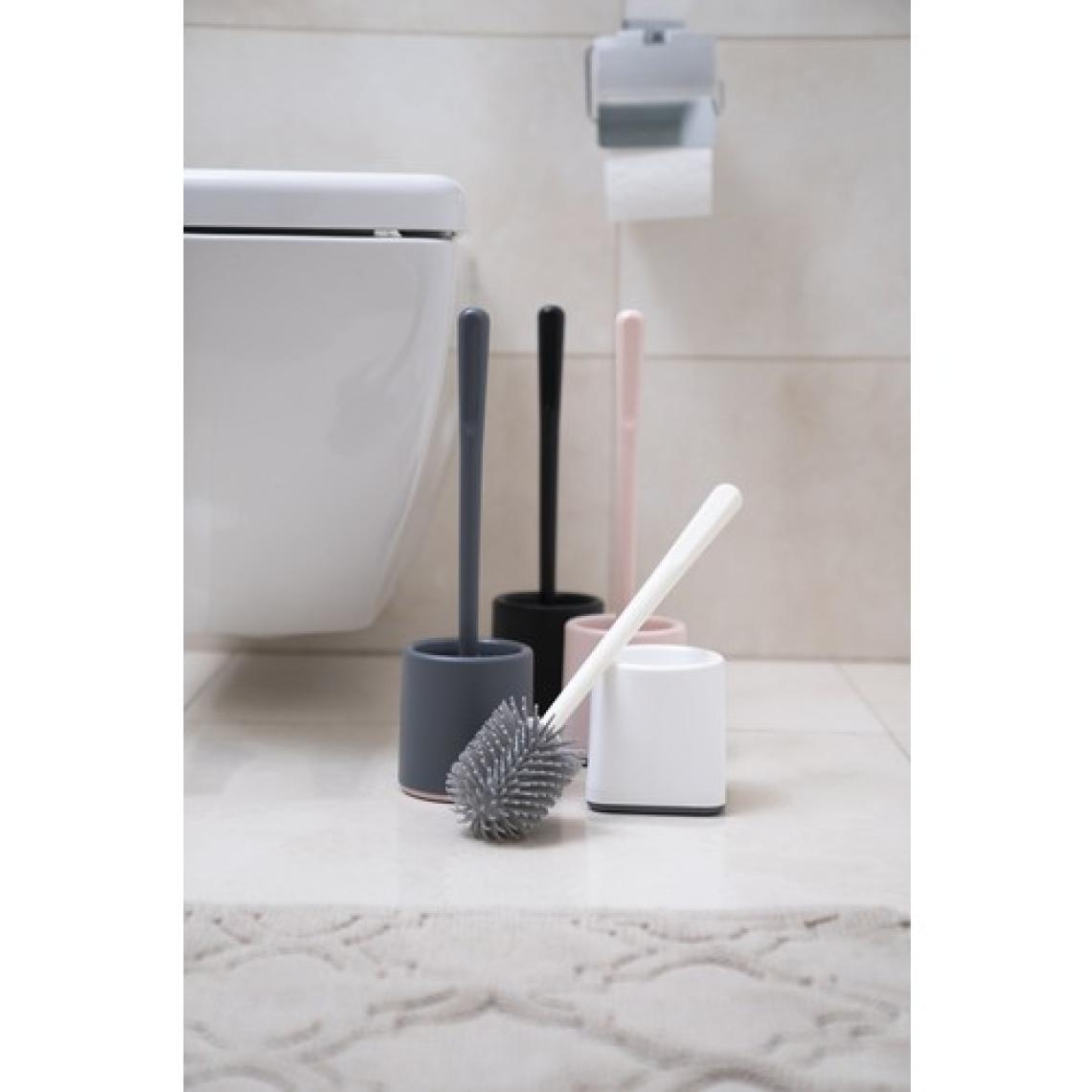 Ata Home Silikon Wc Tuvalet Banyo  Fırçası Klozet Fırçası Beyaz-Gri Kare