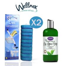 WELLNAX SÜNGERLİ TUVALET TEMİZLİK 20 ADET YEDEK BAŞLIK+ DURU ÇAY AĞACI DUŞ JELİ