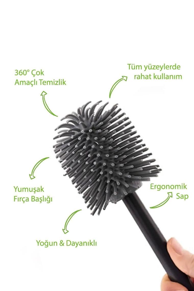 Antibakteriyel Kompakt Silikon Tuvalet Fırçası - Tuvalet Klozet Fırçası - Soft Toilet Brush