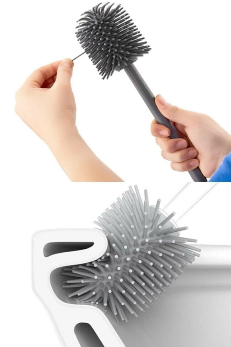 Antibakteriyel Kompakt Silikon Tuvalet Fırçası - Tuvalet Klozet Fırçası - Soft Toilet Brush